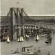 Carta antica USA: ponte di Brooklyn 1885. Zoom 1.