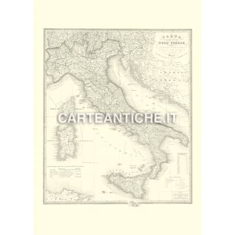 Carta dell'Italia Geografica e postale (1866)