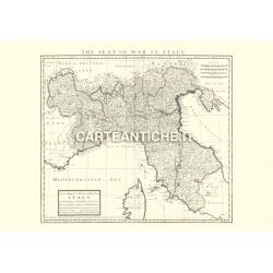 Mappa Italia del nord 1701