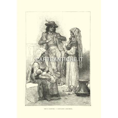 Tipi e costumi - Contadini abruzzesi.