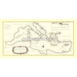 Carta antica: Europa 02 - Mar Mediterraneo - 1845