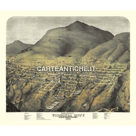 Veduta antica: USA - Virginia City, Nevada - Koch 1861