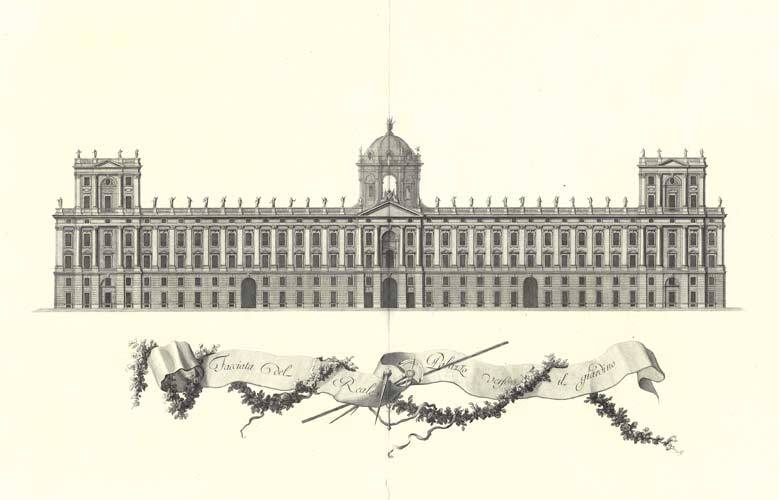 Prospetto storico della Reggia di Caserta.